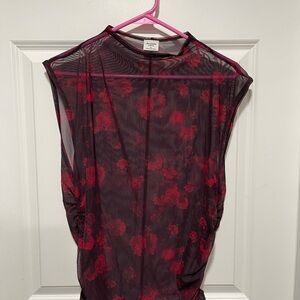 Abercrombie & Fitch Red Floral Blouse